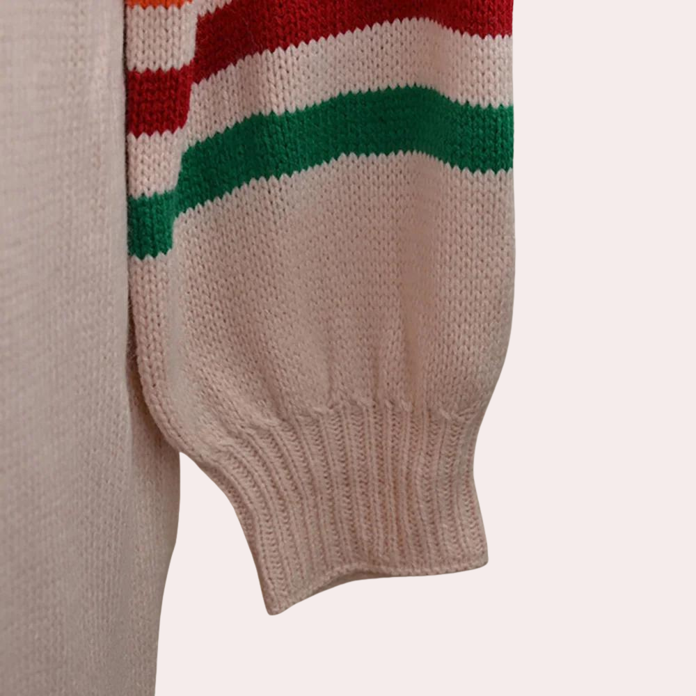 Camilla – oversized cardigan vest met regenboogstrepen