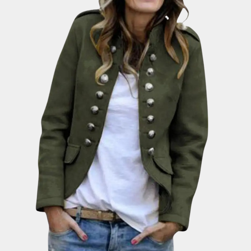 Lotte – blazer met opstaande kraag en knop sluiting