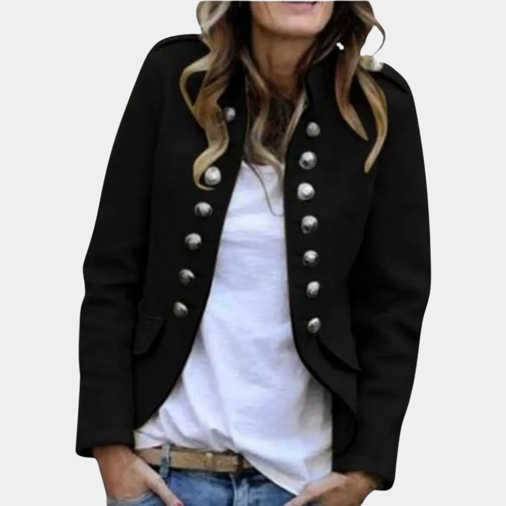 Lotte – blazer met opstaande kraag en knop sluiting