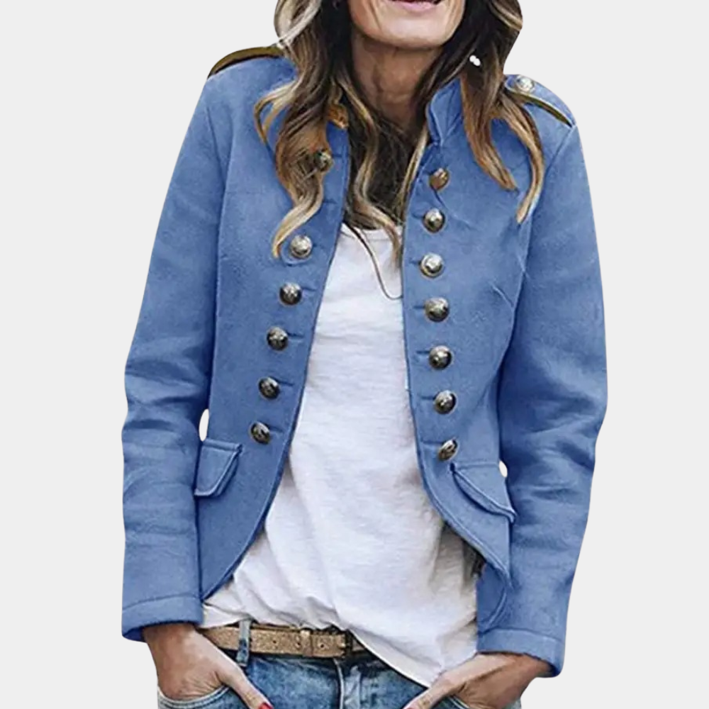 Lotte – blazer met opstaande kraag en knop sluiting