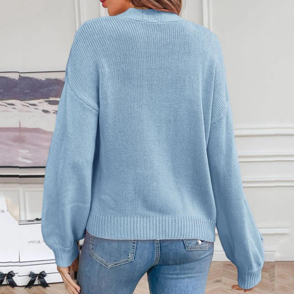 Fiona – gebreid cardigan vest met bloemenpatroon