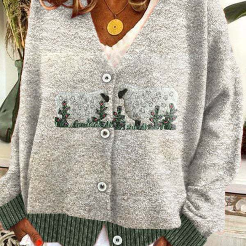 Anita – cardigan vest met losse pasvorm en lange mouwen