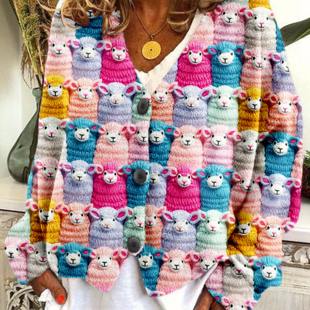 Anita – cardigan vest met losse pasvorm en lange mouwen