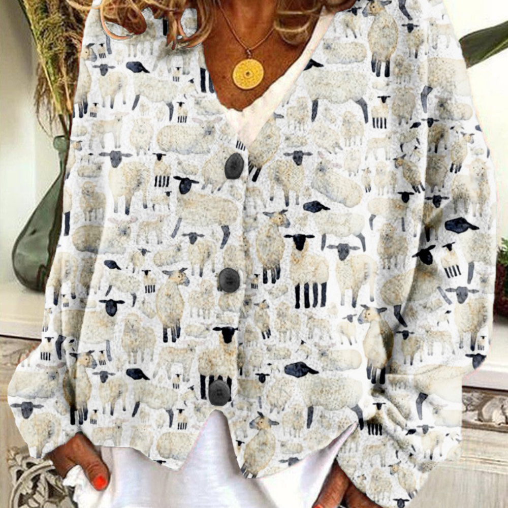 Anita – cardigan vest met losse pasvorm en lange mouwen