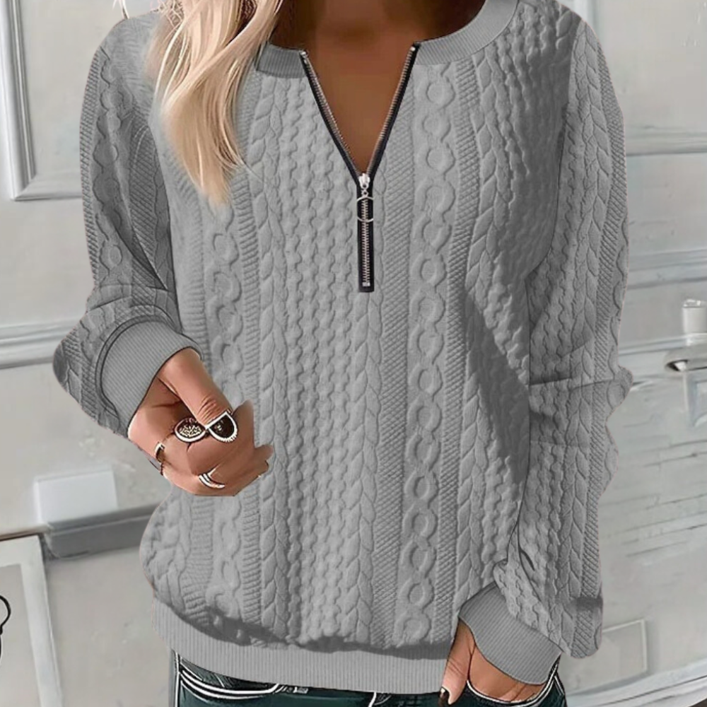 Anoushka – oversized gebreide trui met gestructureerde stof