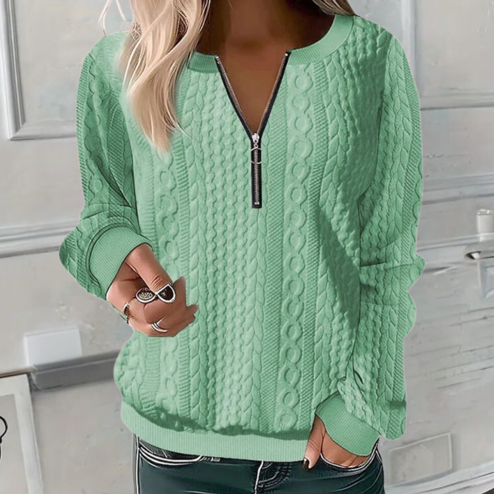 Anoushka – oversized gebreide trui met gestructureerde stof