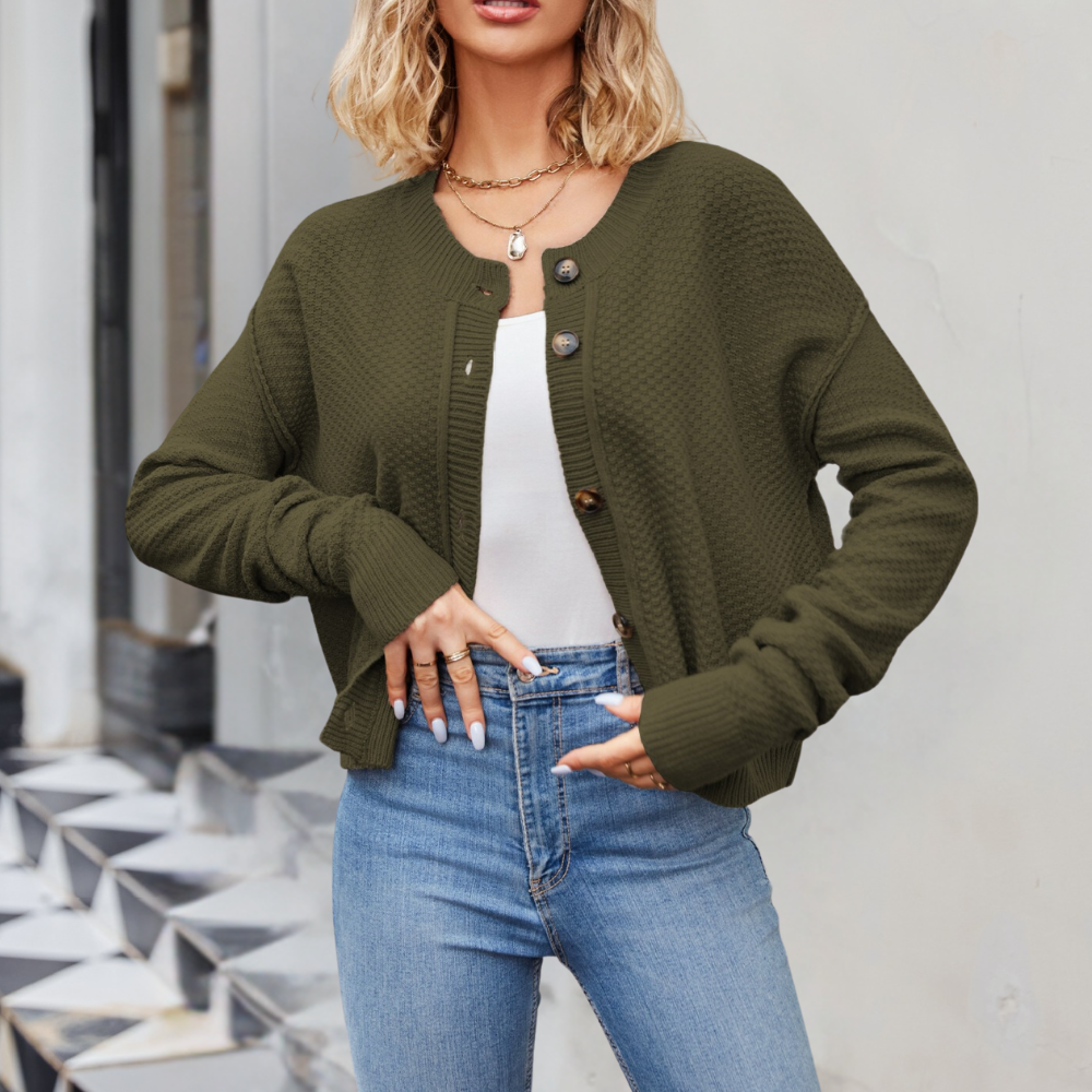 Anna – luxe gebreid cardigan vest met lange mouwen