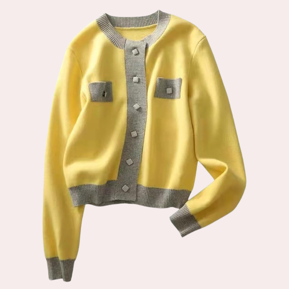 Romy – getailleerde dames wollen cardigan vest