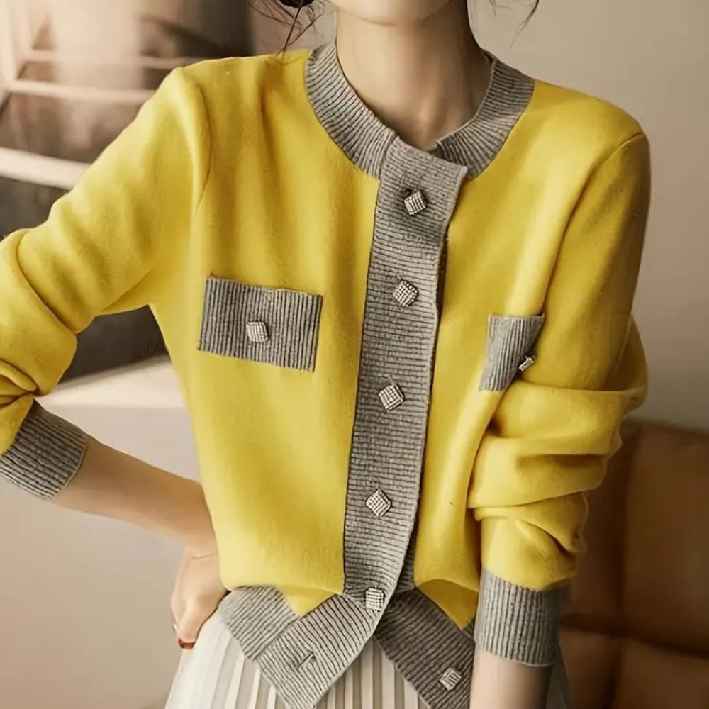 Romy – getailleerde dames wollen cardigan vest