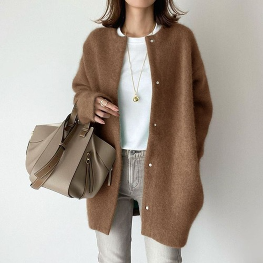 Ella – oversized cardigan vest met knopen