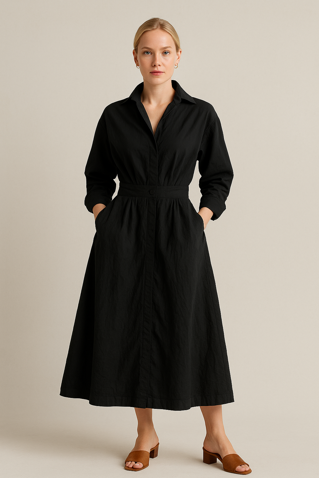 Sofia – Oversized Kanten Maxi Jurk Met Lange Mouwen