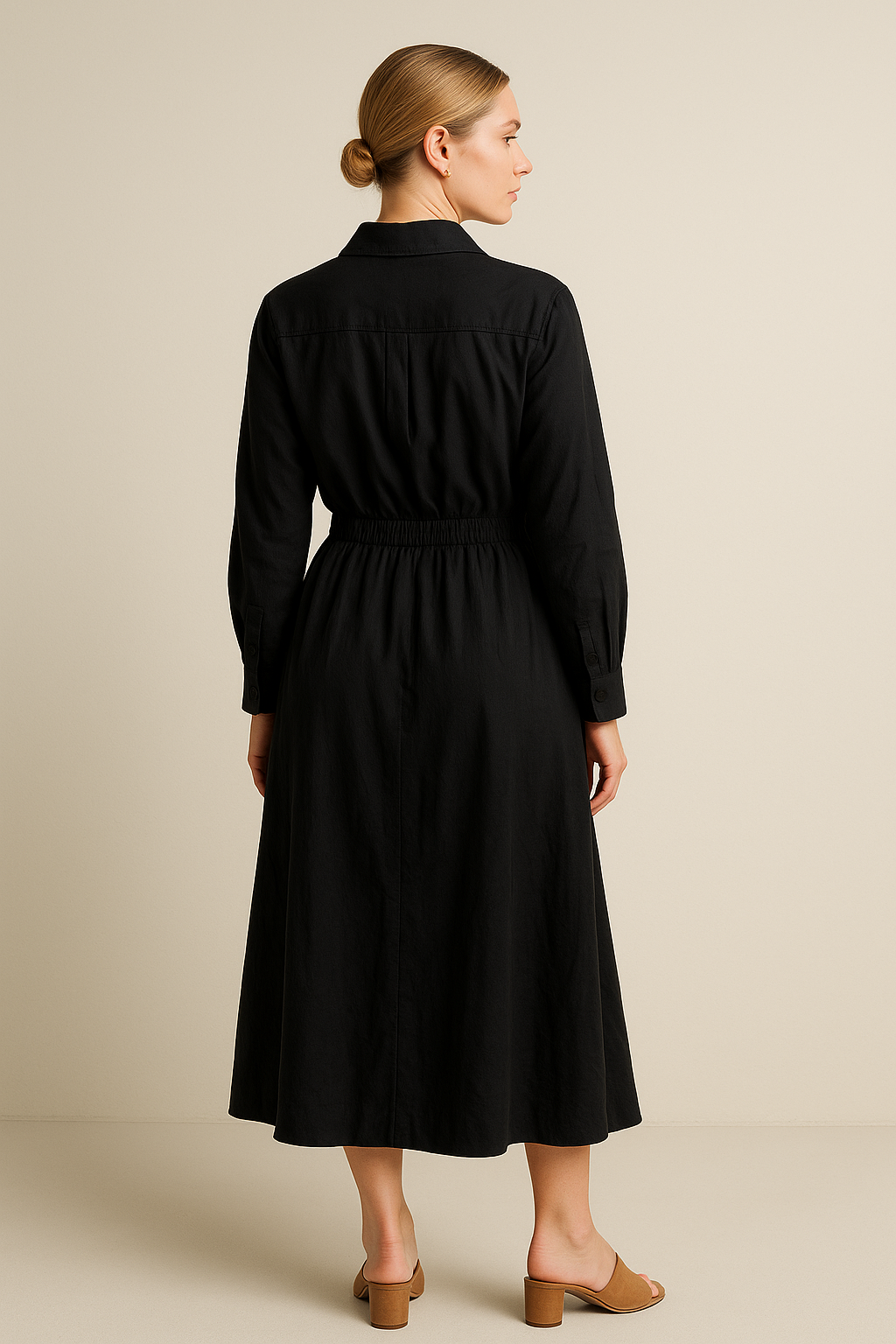 Sofia – Oversized Kanten Maxi Jurk Met Lange Mouwen
