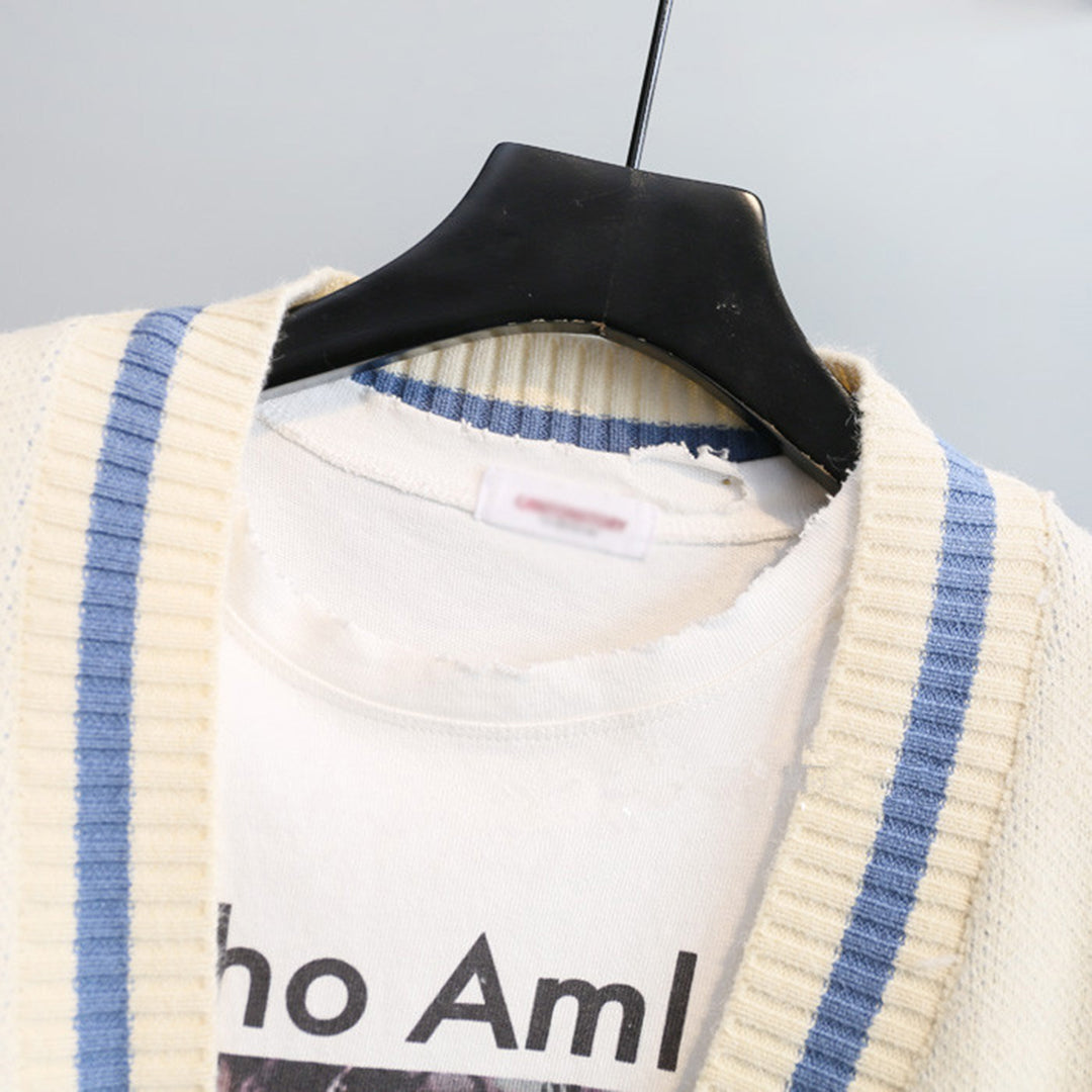 Jill – gestructureerd cardigan vest met Parijse stijl