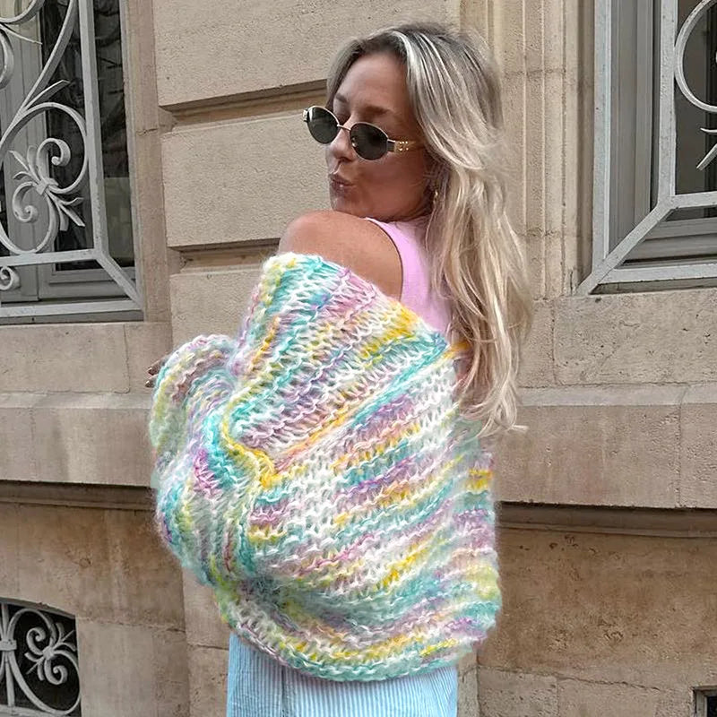 Lana – gehaakt cardigan vest met bloemenpatroon