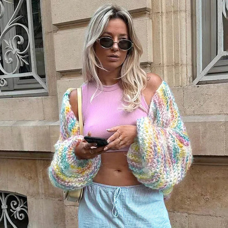 Lana – gehaakt cardigan vest met bloemenpatroon