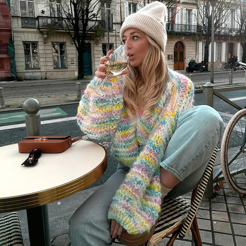 Lana – gehaakt cardigan vest met bloemenpatroon
