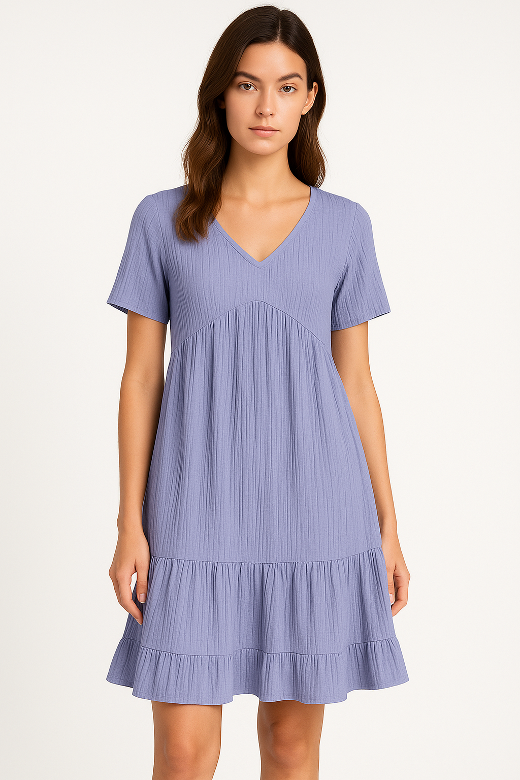 Demi – boho-jurk met volants en halflange mouwen