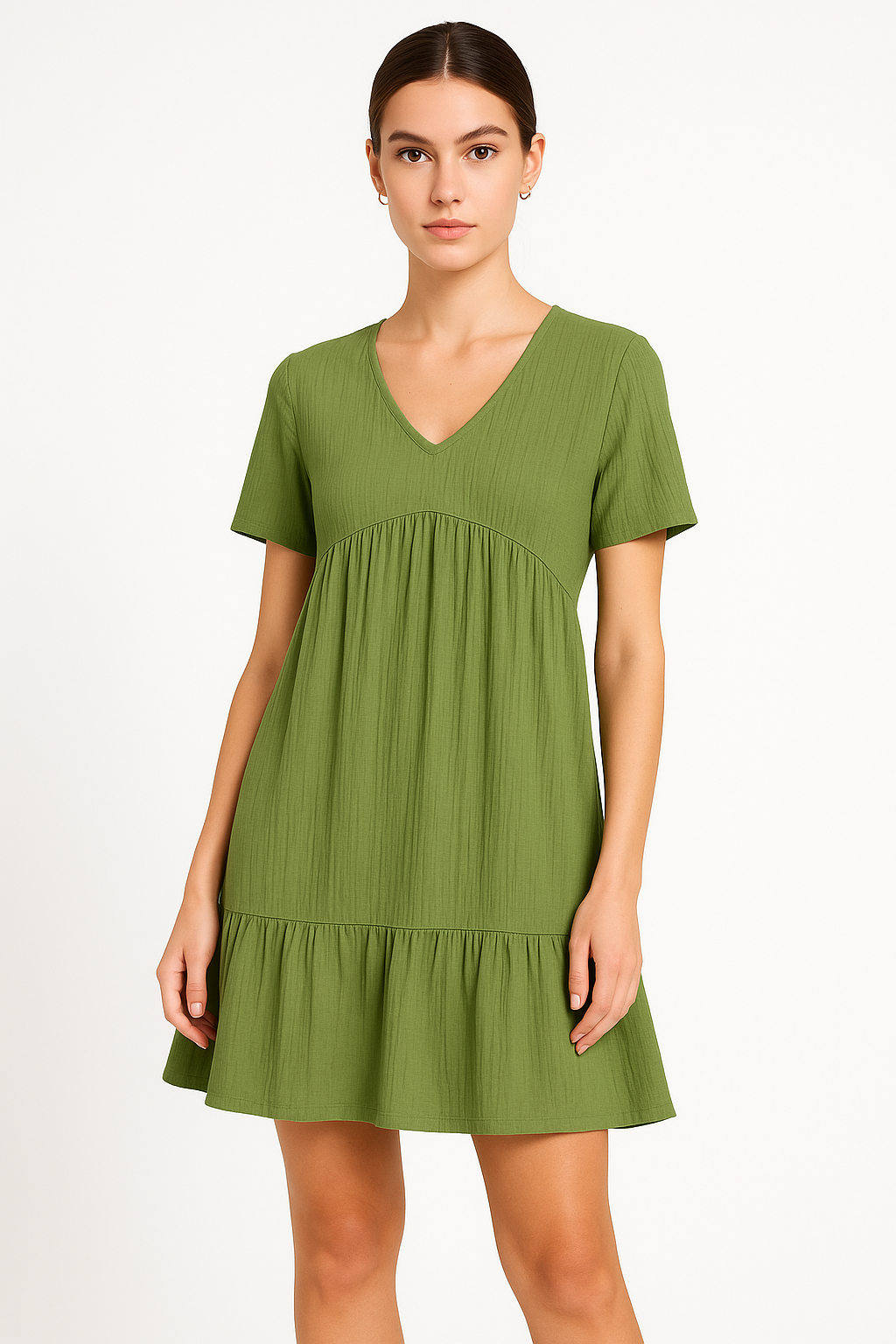Demi – boho-jurk met volants en halflange mouwen