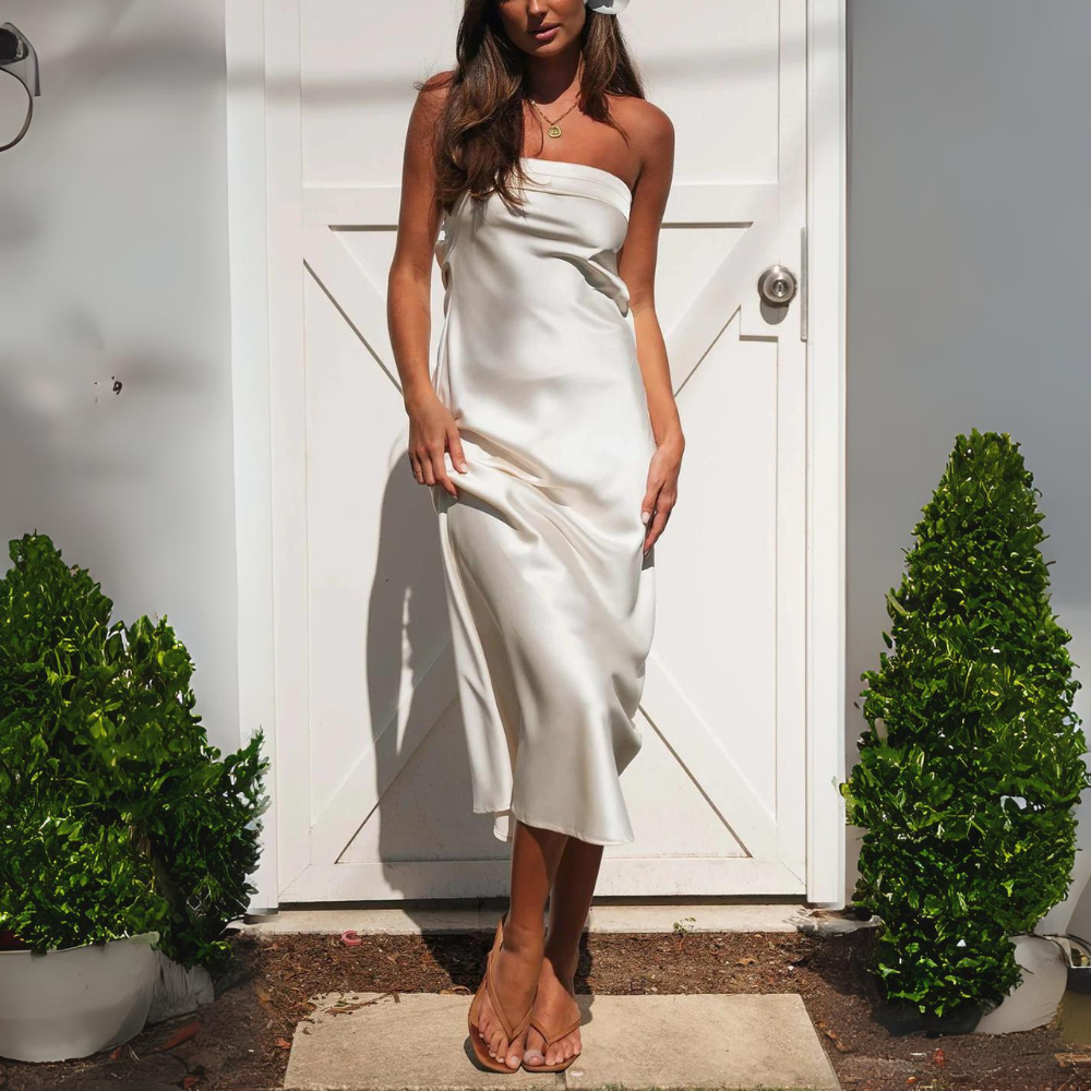 Margaux - Zacht Getailleerde maxi Jurk