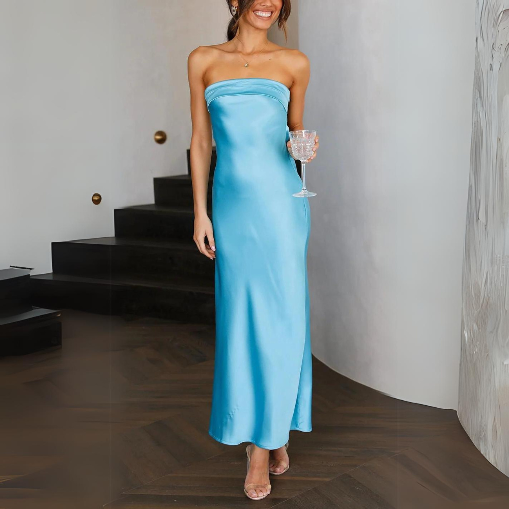 Margaux - Zacht Getailleerde maxi Jurk