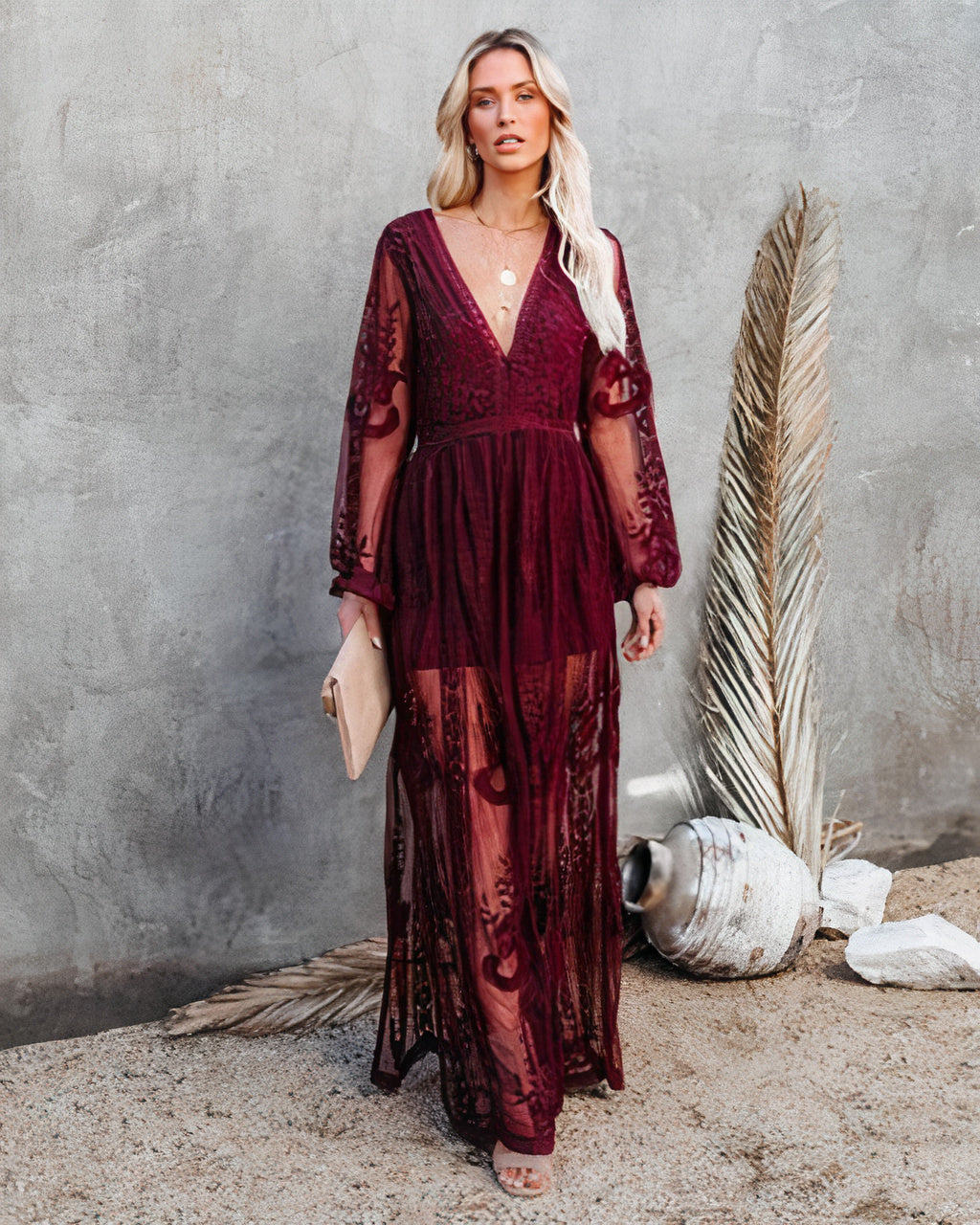 Lotte – Midi Zomer Jurk Met Kanten Details En V-hals