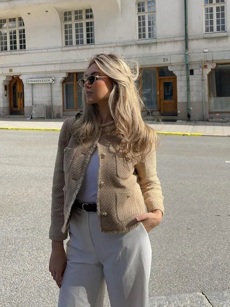 Celine – dames tweed jas met getailleerde pasvorm