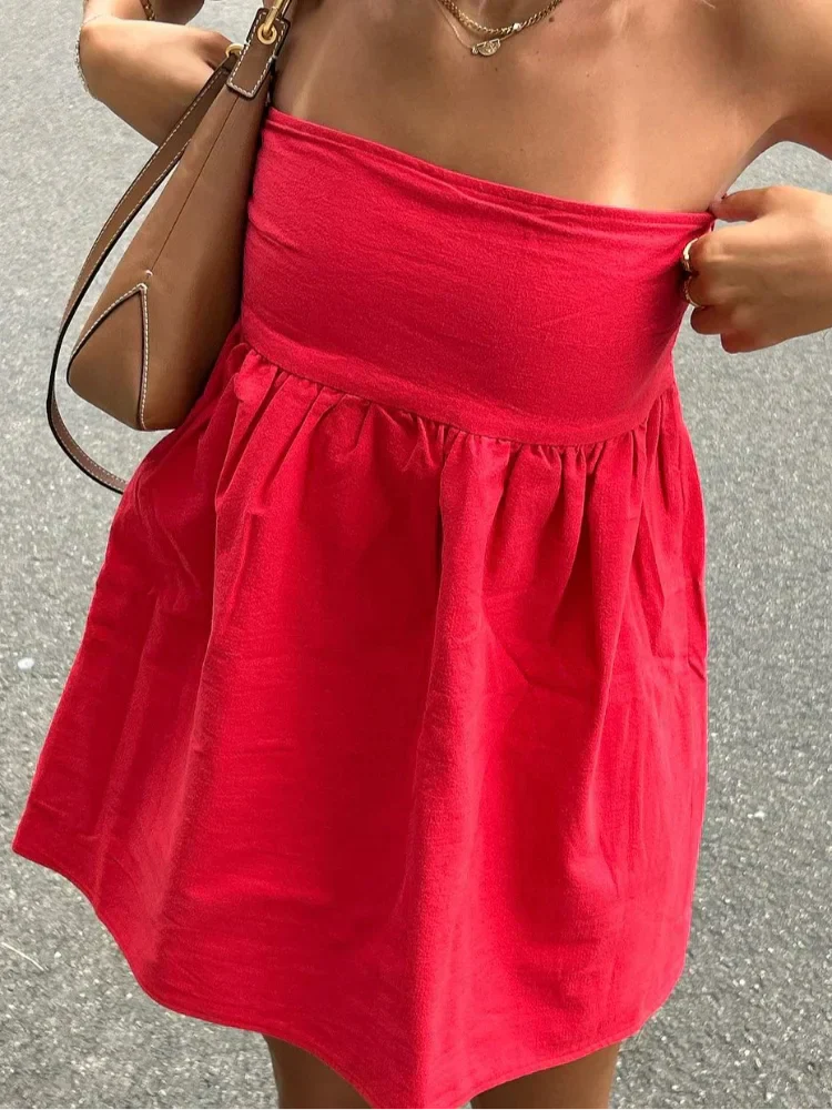 Fay – Mouwloze zomer mini-jurk met uitlopende rok