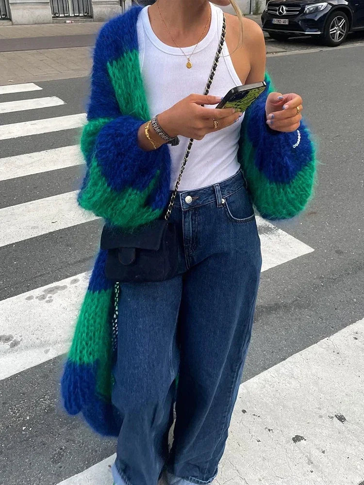 Julie – oversized cardigan vest met streeppatroon en zachte knit