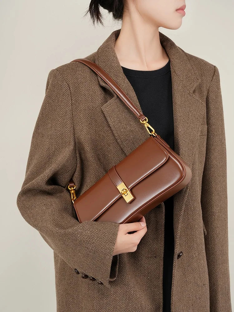 Claire – baguette leren schoudertas