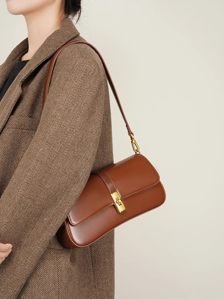 Claire – baguette leren schoudertas