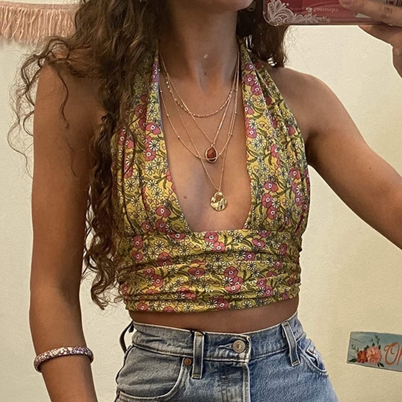 Amy - Boho dames halter top