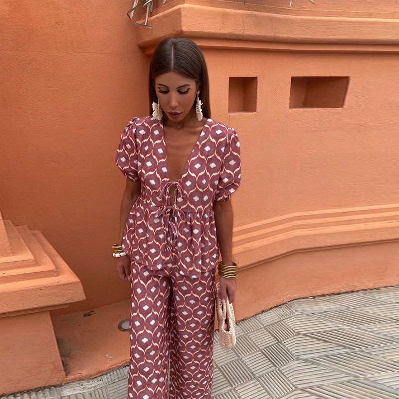 Luna – Oversized Linnenblend Blouse Zomer Set