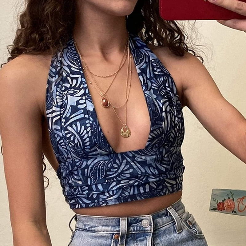 Amy - Boho dames halter top
