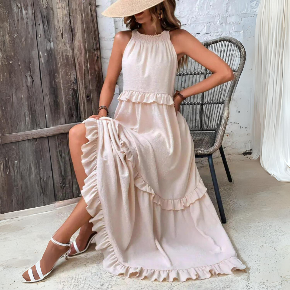 Hanna – Zomer Maxi Jurk met Ruchesdetails
