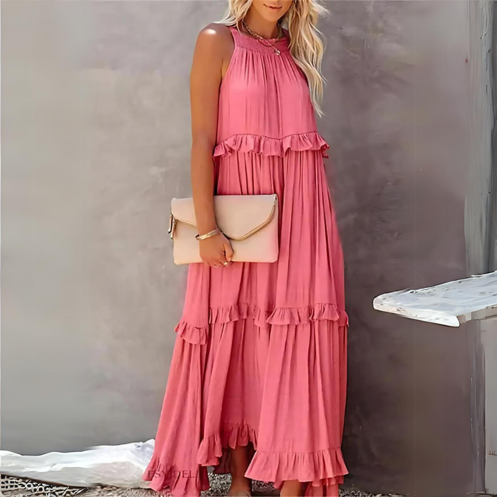 Hanna – Zomer Maxi Jurk met Ruchesdetails