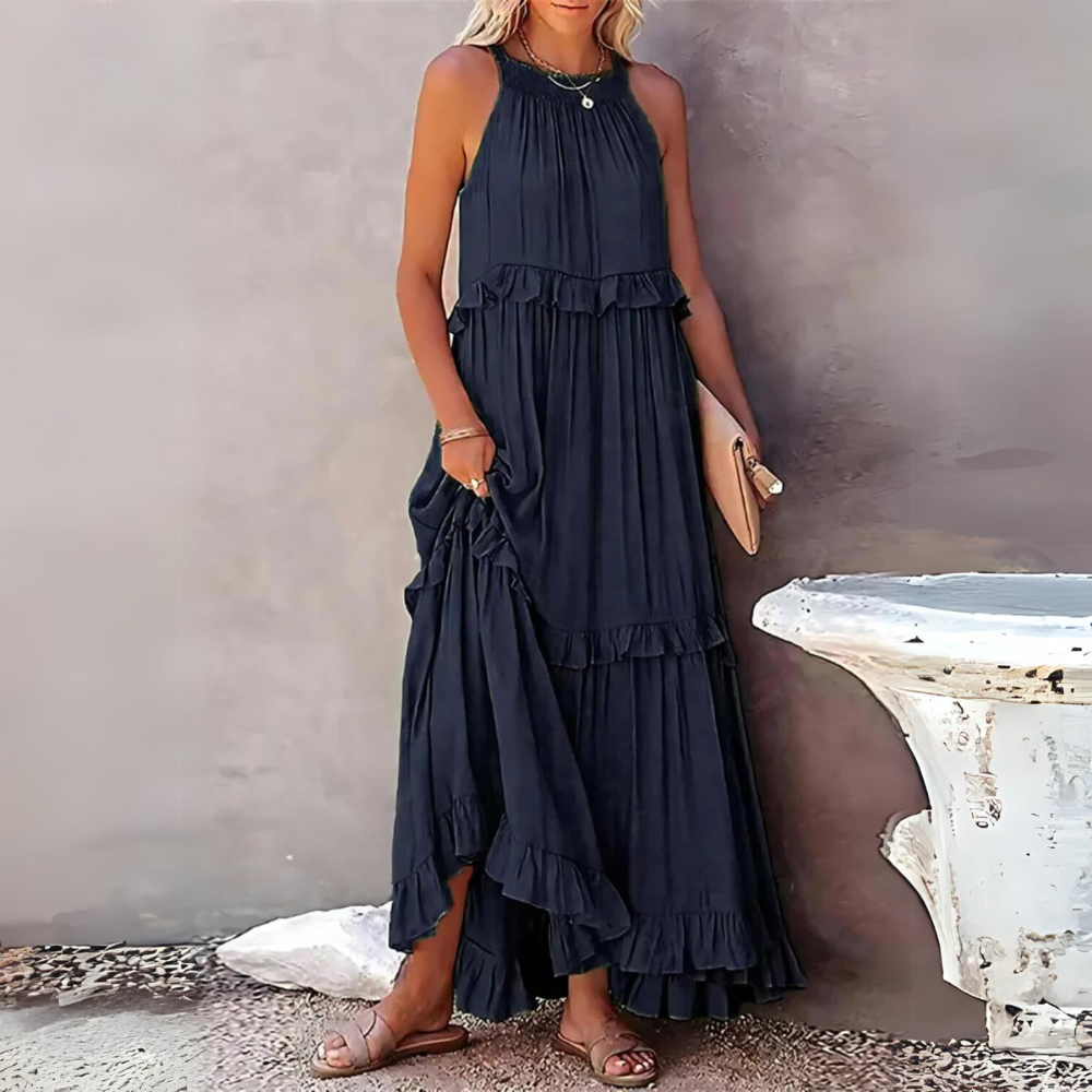 Hanna – Zomer Maxi Jurk met Ruchesdetails