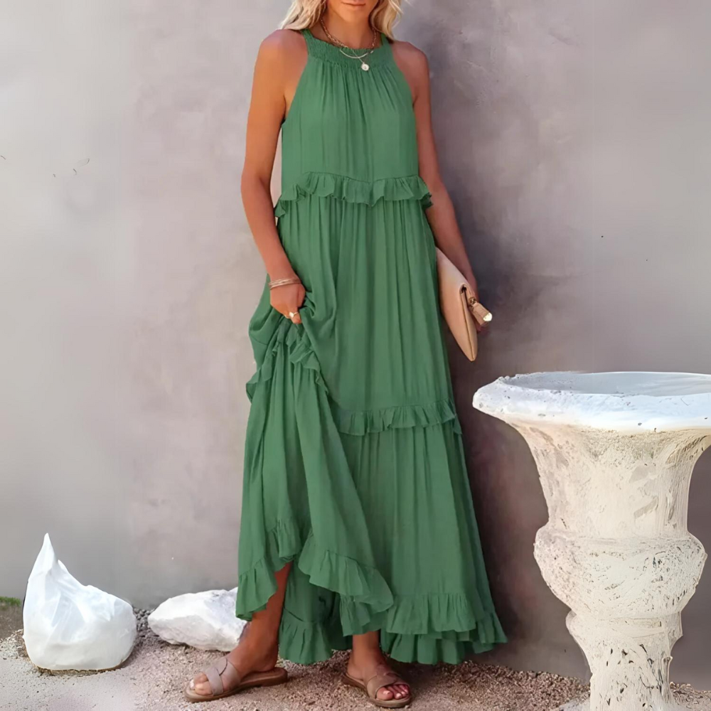 Hanna – Zomer Maxi Jurk met Ruchesdetails