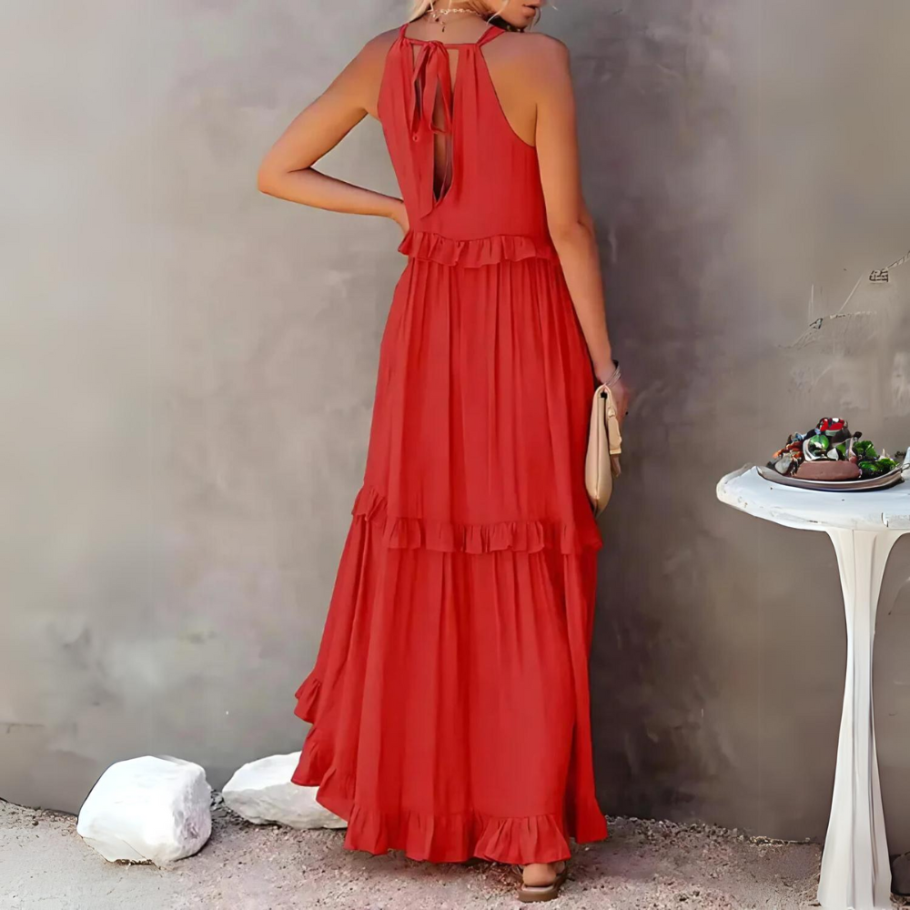 Hanna – Zomer Maxi Jurk met Ruchesdetails