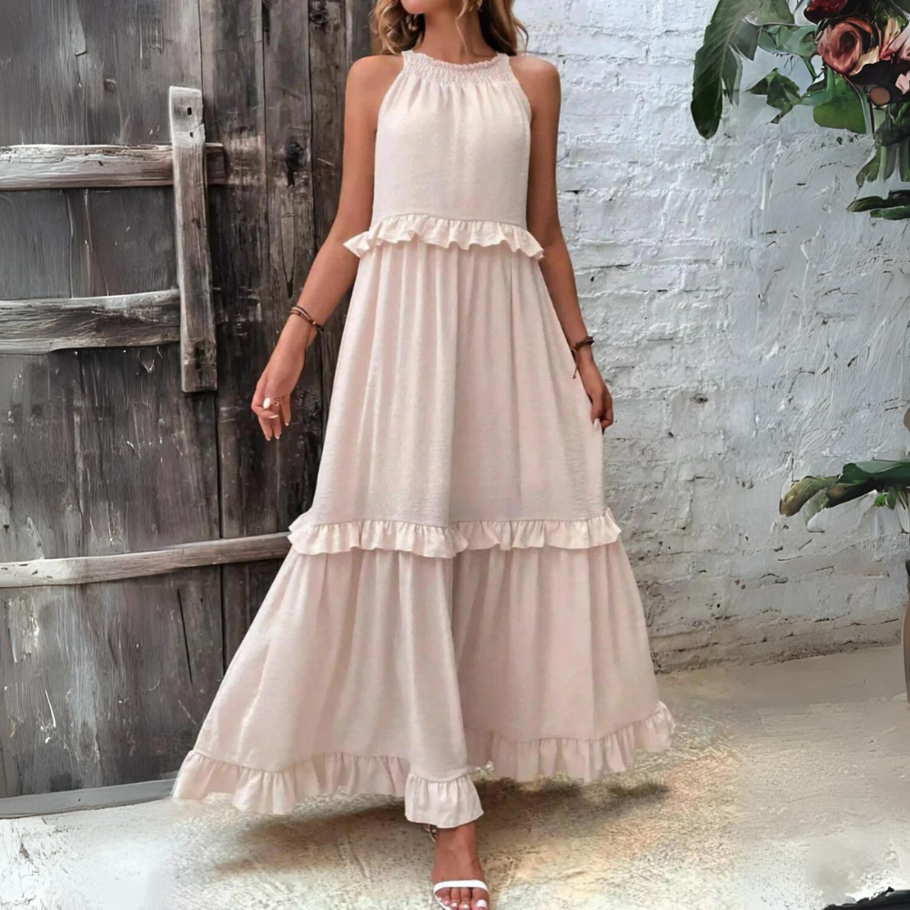Hanna – Zomer Maxi Jurk met Ruchesdetails