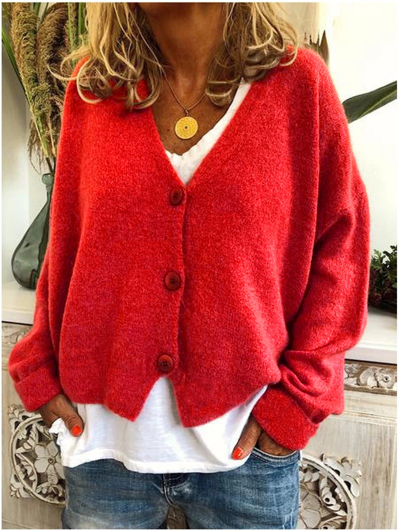 Sofie – zachte cardigan-vest met V-hals en knoopsluiting