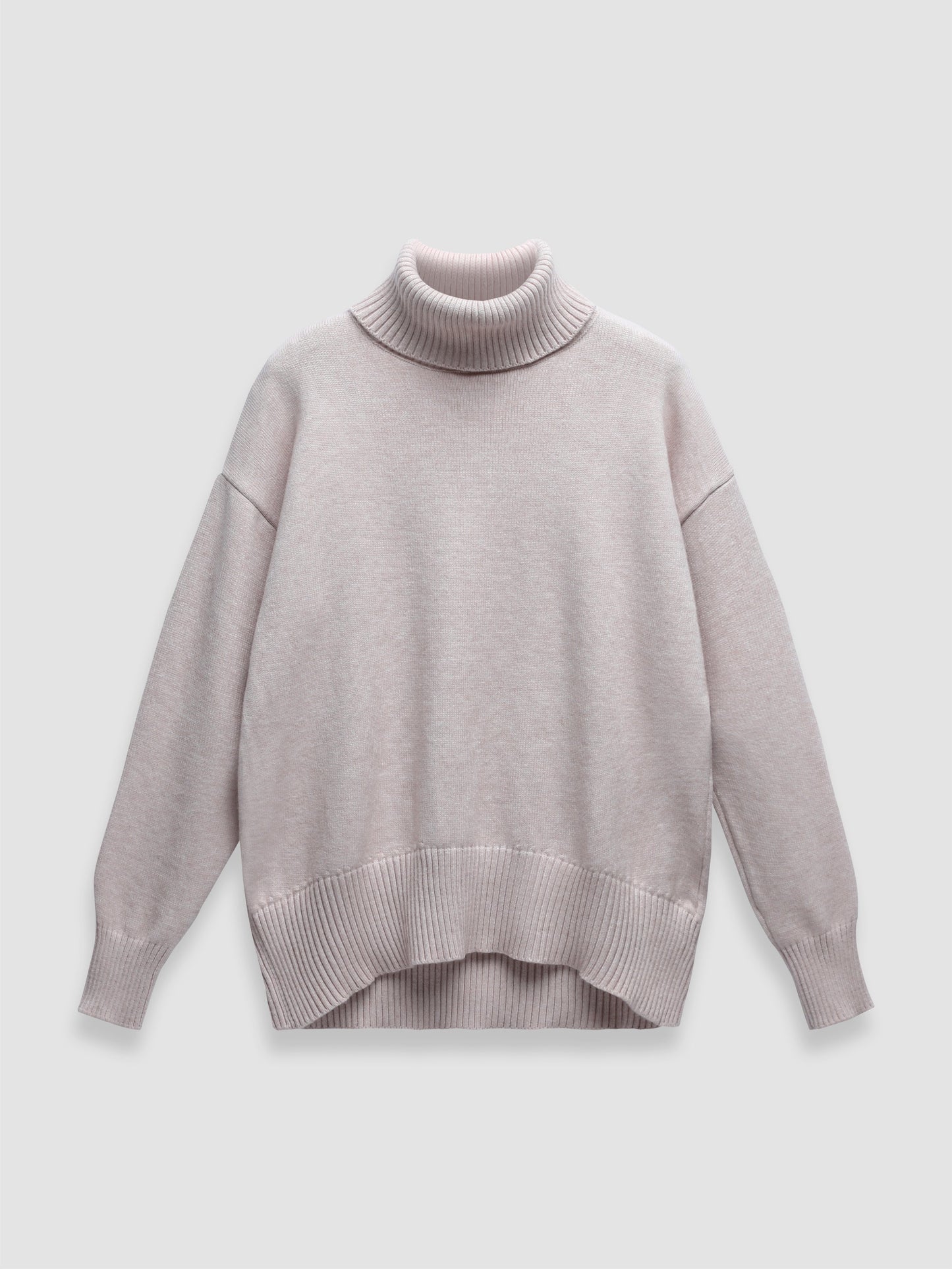 Harper – zachte oversized coltrui van zware knit met ribdetails
