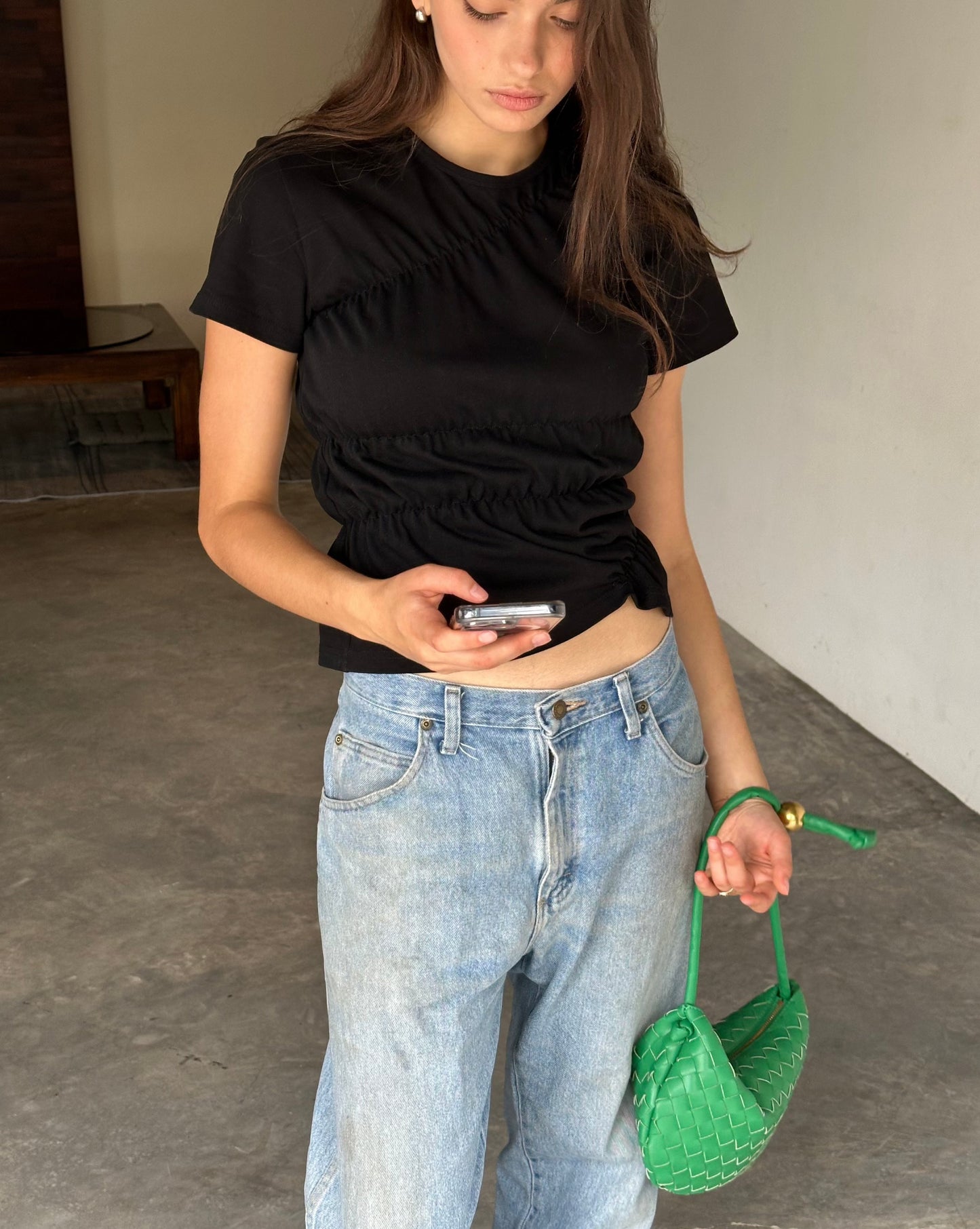 Sydney - Katoenen dames T-shirt met scrunch-details