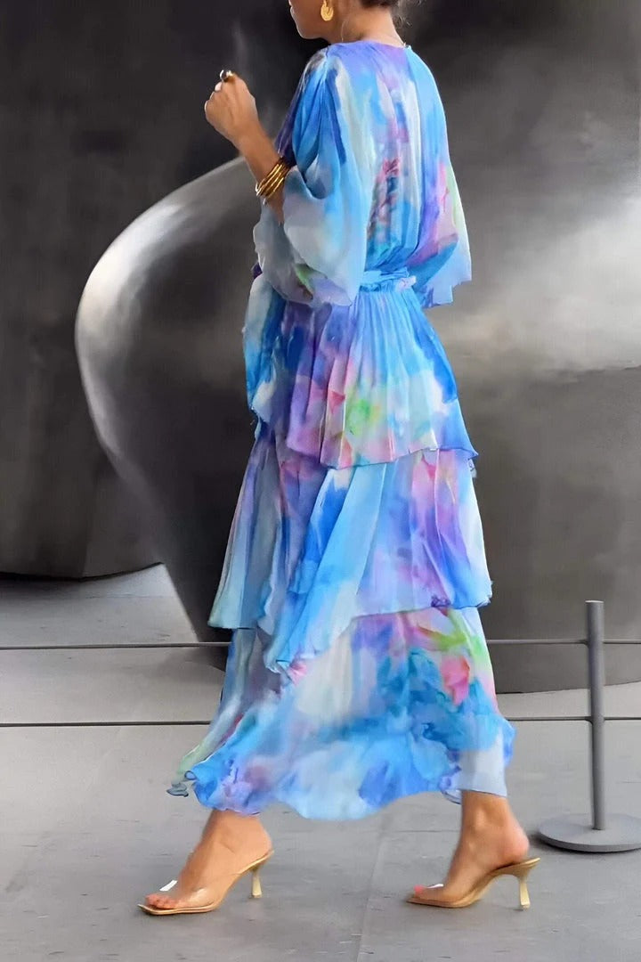 Fleur – V-hals jurk met elegante belijning en stretchstof