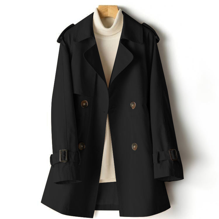 Sonja – khaki trenchcoat met reverskraag en getailleerde snit
