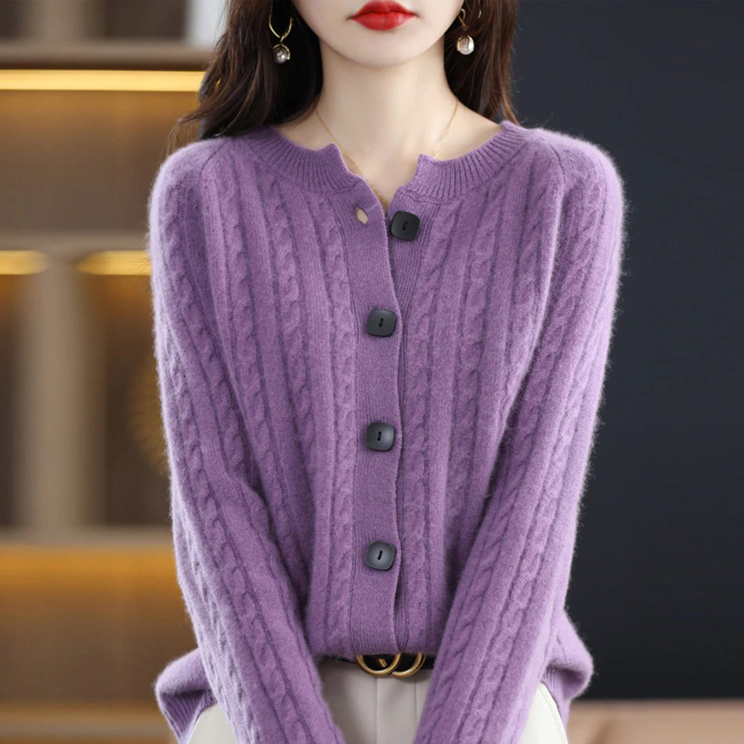 Kate – warm wollen cardigan vest met knoopsluiting