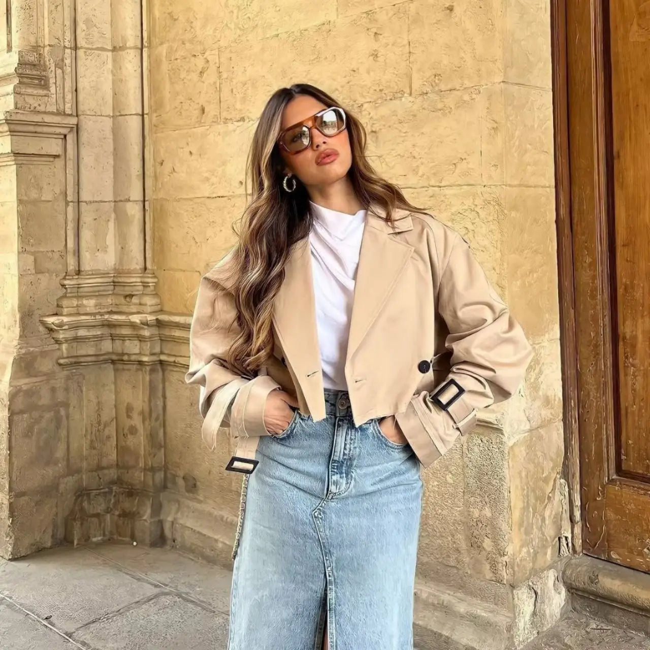 Juliette – Korte Trenchcoat Met Tailleriem