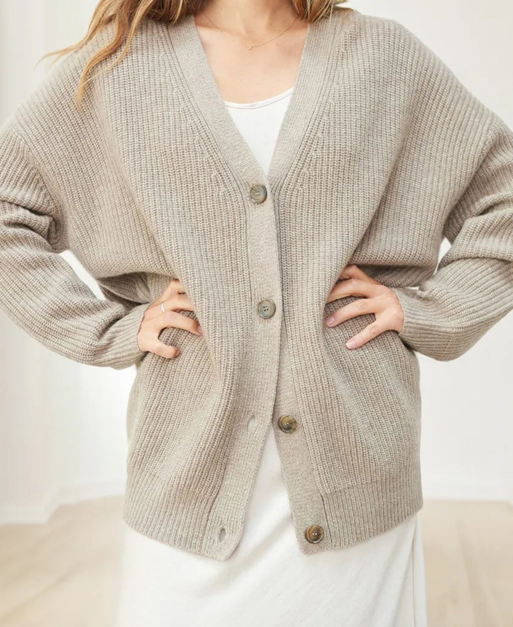 Sophie – kasjmier cardigan vest met breistructuur