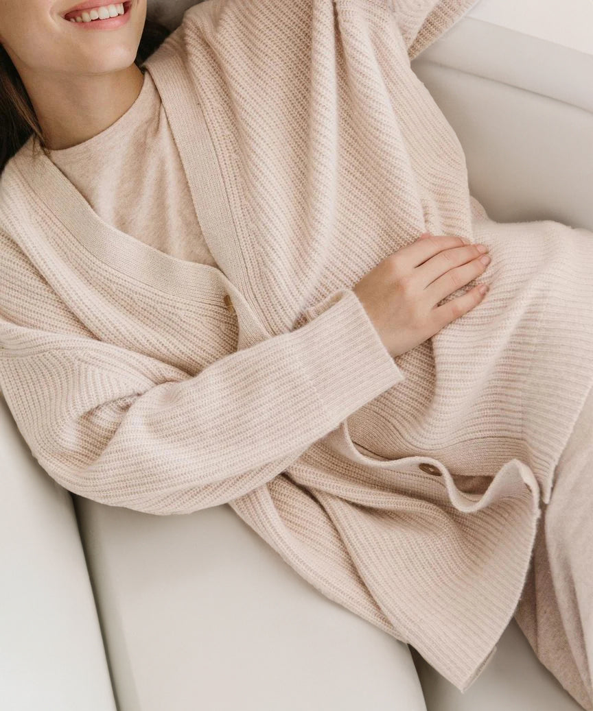 Sophie – kasjmier cardigan vest met breistructuur