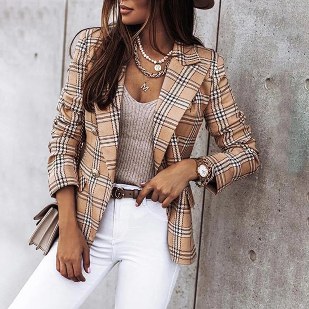 Louise – geruite blazer met voering