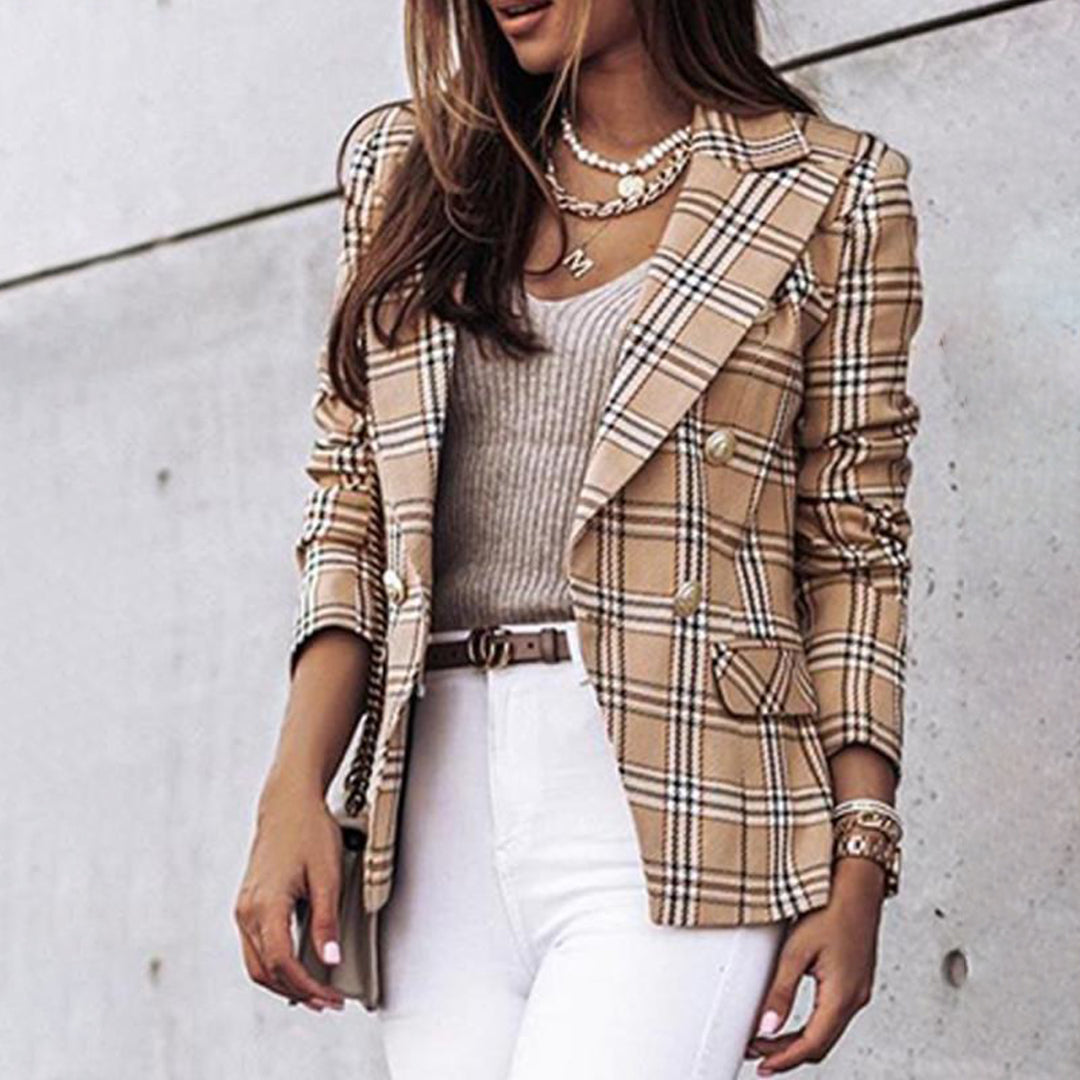 Louise – geruite blazer met voering